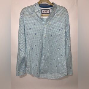 Original Penguin Mens M Light Blue Novelty Fries Hot Dog Burger Long Sleeve